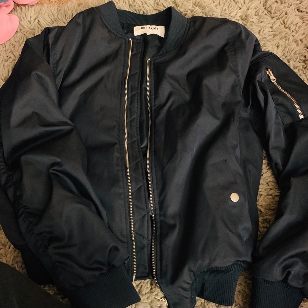 Navy Blue Bomber Jacket